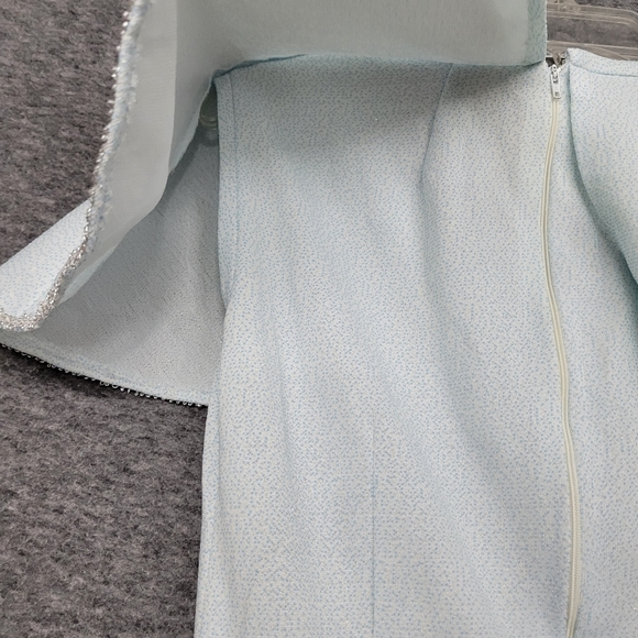 Vintage Hand Made Sleeveless Blue Sparkle Maxi Dress  Size- Length 58" Waist 27 - Picture 4 of 14